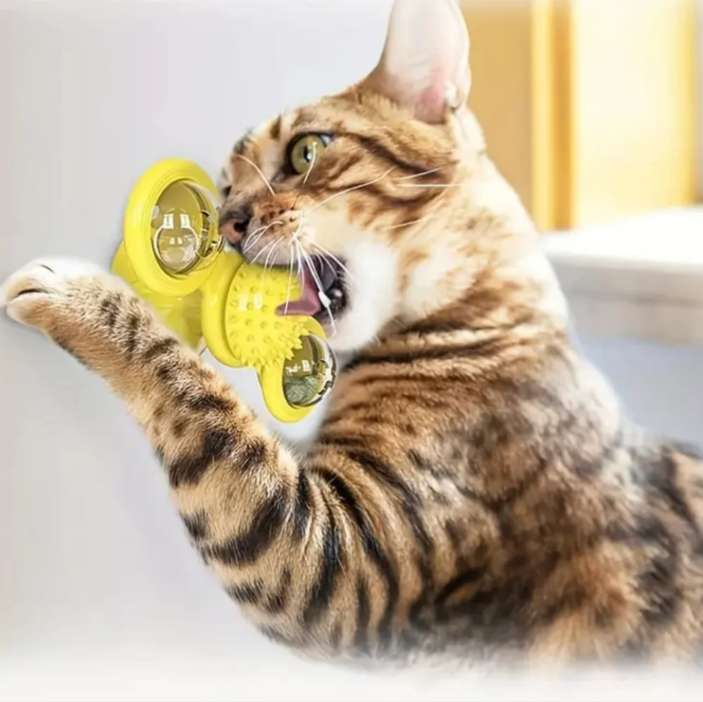 Cat Windmill Spinning‎ Toy, Interactive Cat Toy Cat Pet Grooming